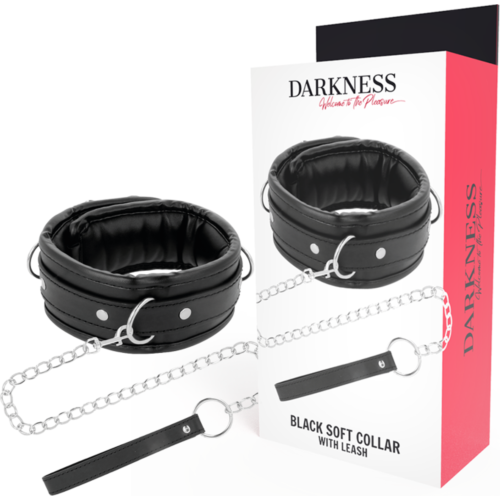 Collier BDSM Darkness avec chaîne en cuir souple