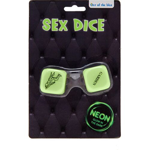 Dés fluorescents Out Of The Blue à phrases anglaises