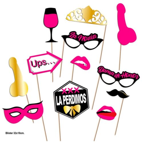 Photocall Fêtes Diablo Picante Modèle 2 - 12 accessoires amusants