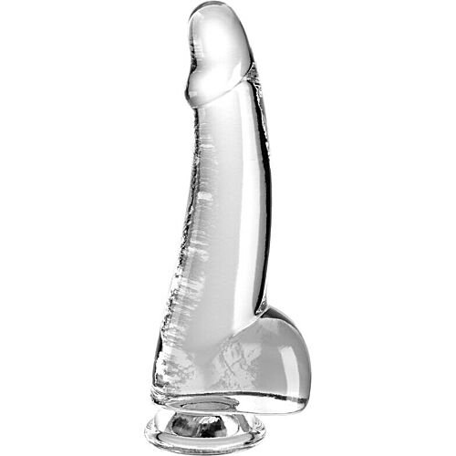 Dildo King Cock Clear 15.2 cm avec testicules