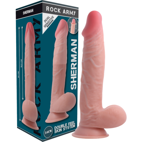 Dildo Rock Army Sherman 24 cm - Double densité et ventouse