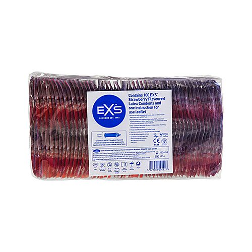 Préservatifs Exs Strawberry Sundae 100 unités - Saveur fresa