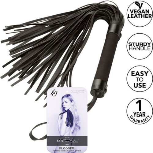 Flogger Calexotics Nocturnal Cuir Noir - Sensations Uniques