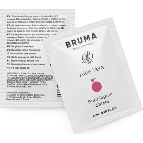 Gel lubrifiant BRUMA 6 ML avec aloe vera et goût bubblegum