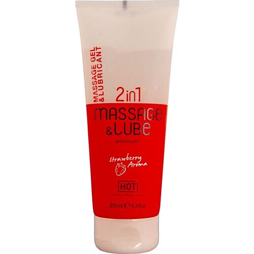 Gel de Massage & Glide HOT 2 en 1 - Fraise