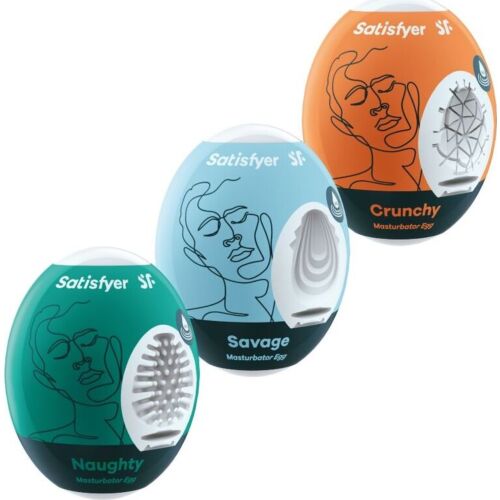 Œuf Masturbateur Satisfyer - 3 Œufs NAUGHTY, SAVAGE & CRUNCHY