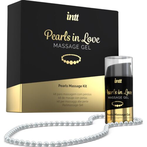 Kit de massage INTT Pearls In Love avec gel et collier de perles