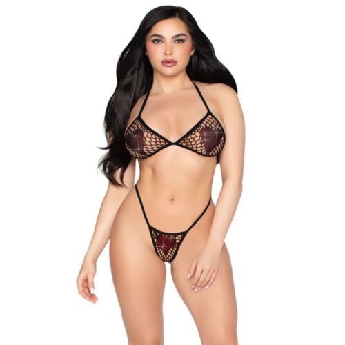 Top et culotte LEG AVENUE - Set en maille et strass