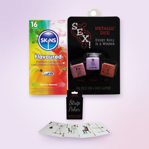 Coffret Père Noël secret pour rire avec strip-poker, dés et préservatifs