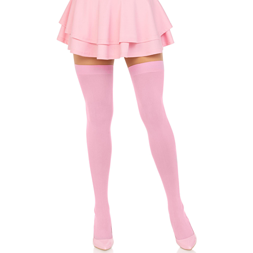 Medias Leg Avenue en nylon rose jusqu'au haut de la cuisse