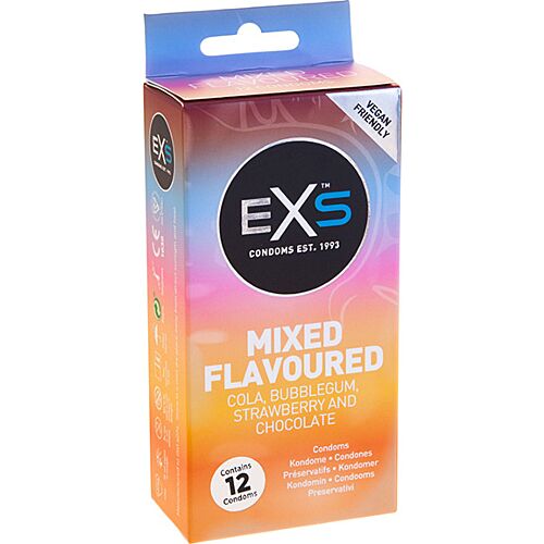 Préservatifs Exs Mixed Flavours 12 unités - Saveurs variées
