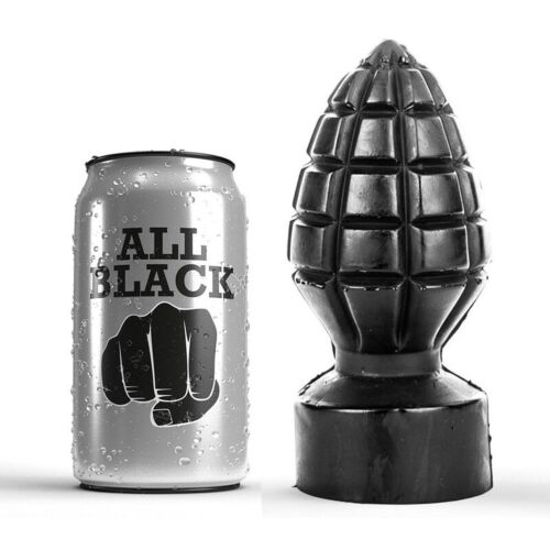 Plug anal ALL BLACK 14 cm forme grenade