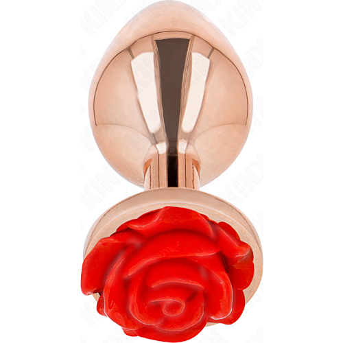 Plug anal KINK avec rose rouge pour sensations raffinées