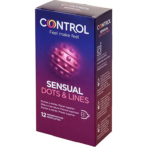 Préservatifs Control Sensual Dots & Lines 12 unités - Stimulation accrue