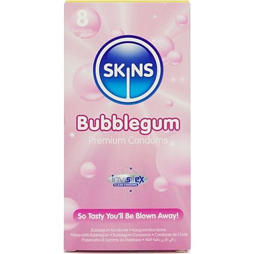 Préservatifs SKINS Bubble Gum - Pack de 8 saveurs fruitées