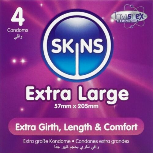 Préservatifs SKINS XL - Pack de 4 avec ajustement généreux
