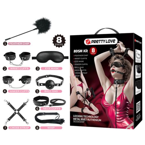 Kit BDSM 8 pièces FUN TOYS pour des jeux de couple élégants