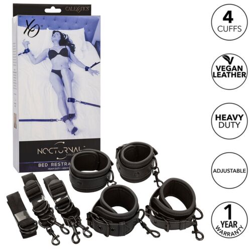 Sets Bondage CALEXOTICS Nocturnal | Menottes ajustables en cuir