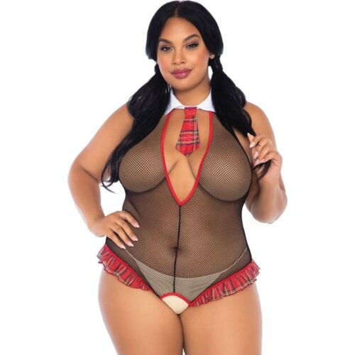 Teddy Leg Avenue avec entrejambe ouvert et volants