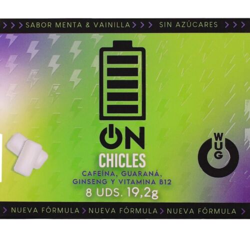 Chicles WUG GUM avec caféine et guarana - Sabor Menta y Vainilla