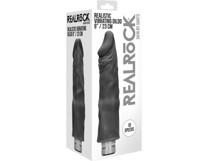 23 cm realistic vibrating dildo negro
