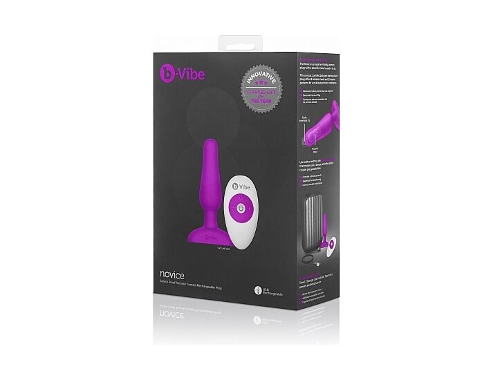Novice plug vibrador con mando - fucsia