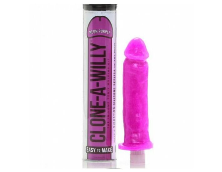 Clone a willy clona tu pene neon lila con vibrador
