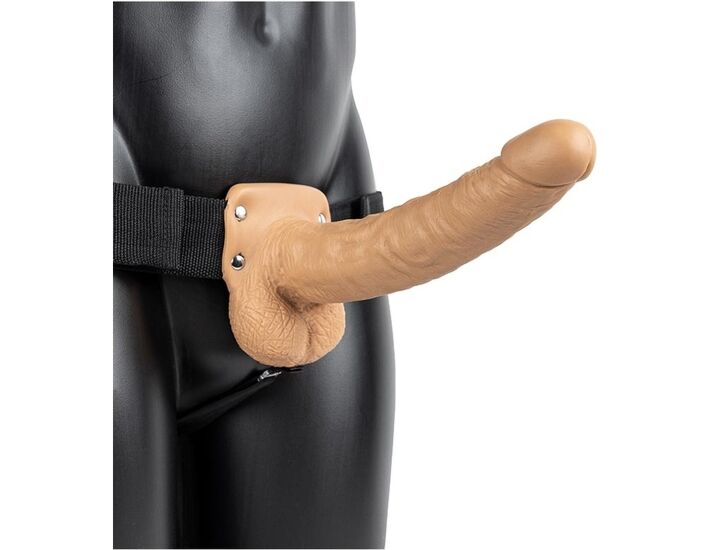 Realrock-Strap-On Creux Vibrant avec Testicules - 9''/ 23 cm