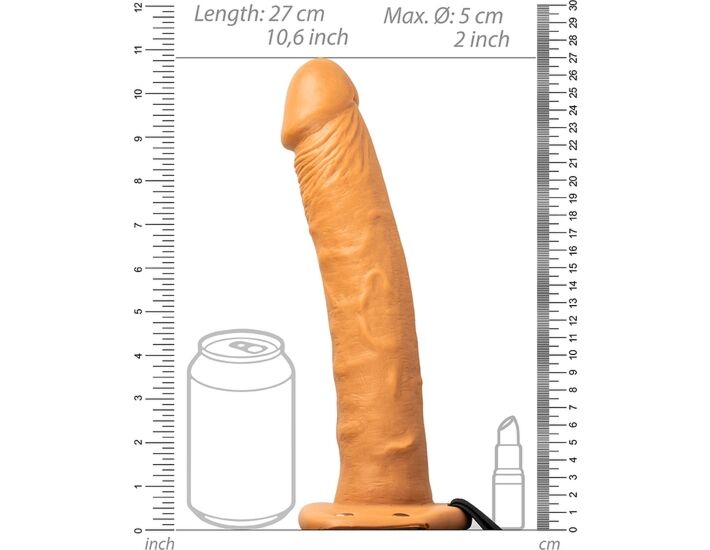 Realrock-Strap-On Creux Vibrant sans Boules 10''/24,5 cm