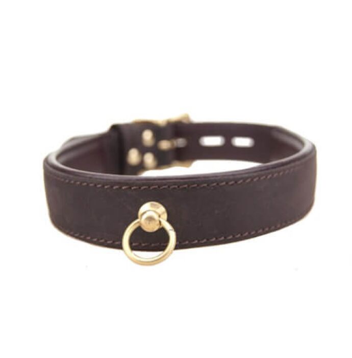 Collier BDSM Bound Nubuck avec Anneau O Collier BDSM Bound Nubuck avec Anneau O