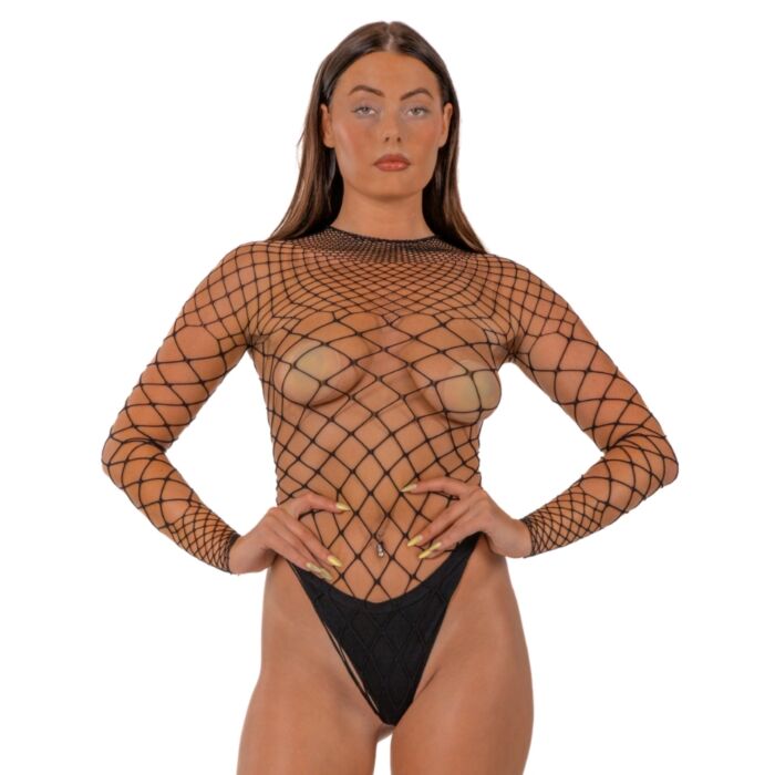 Body en filet long manches Lace par LJ Body en filet long manches Lace par LJ