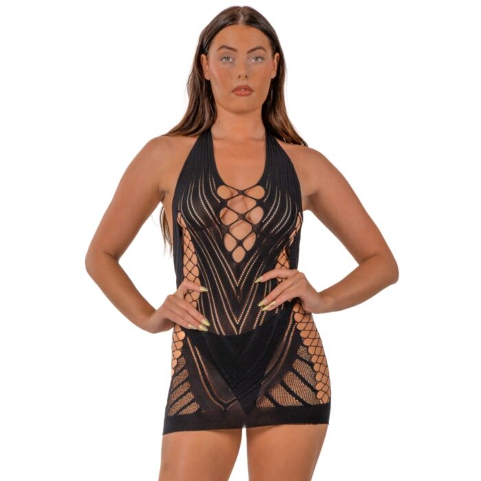 Robe sexy Lace avec détail en dentelle faux Robe sexy Lace avec détail en dentelle faux
