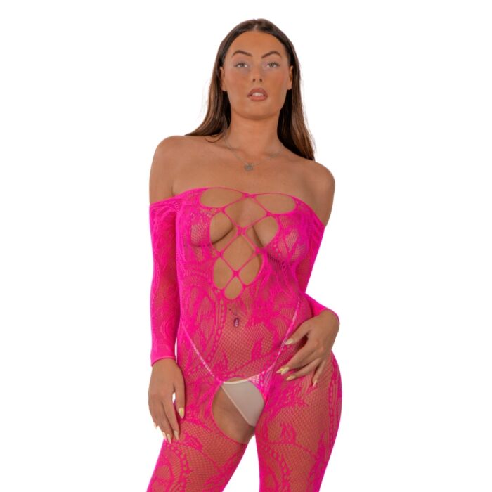 Bodystocking Lace Up Front Crotchless Bodystocking Lace Up Front Crotchless