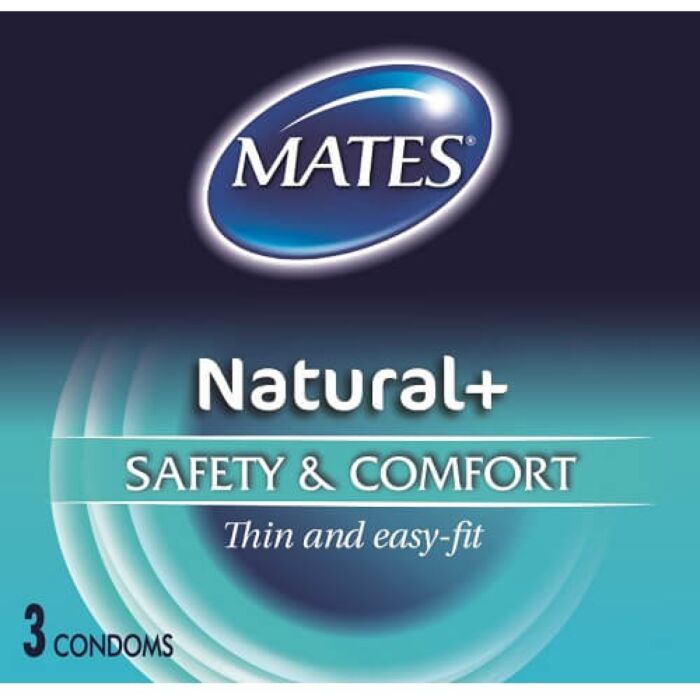Préservatifs Mates Natural 3 Pack avec texture lisse Préservatifs Mates Natural 3 Pack avec texture lisse