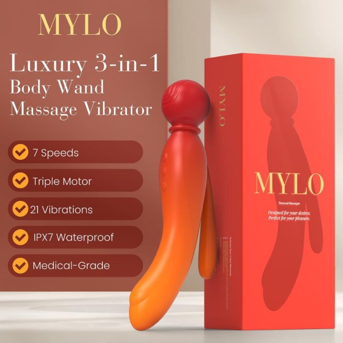 Vibrateur MYLO 3-in-1 Body Wand Massager avec 21 vibrations Vibrateur MYLO 3-in-1 Body Wand Massager avec 21 vibrations