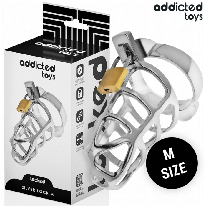 Jaula Pénis Addicted Toys Locked - Métal Taille M Jaula Pénis Addicted Toys Locked - Métal Taille M