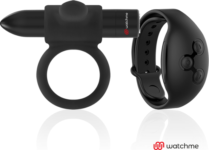 Cockring vibrateur BLACK&SILVER Cameron avec télécommande WatchMe Cockring vibrateur BLACK&SILVER Cameron avec télécommande WatchMe