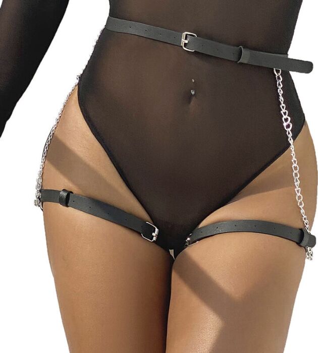 Arnés Cuir Noir SUBBLIME - Élégance Sensuelle