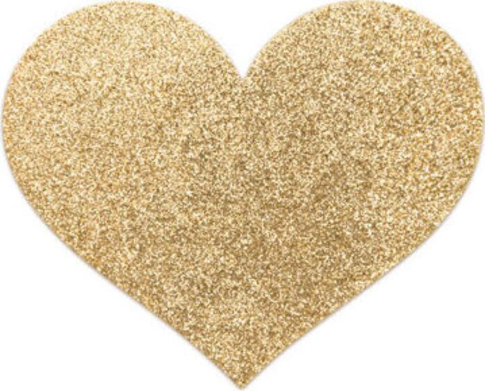 Cache-tétons Brillants Or Cœur