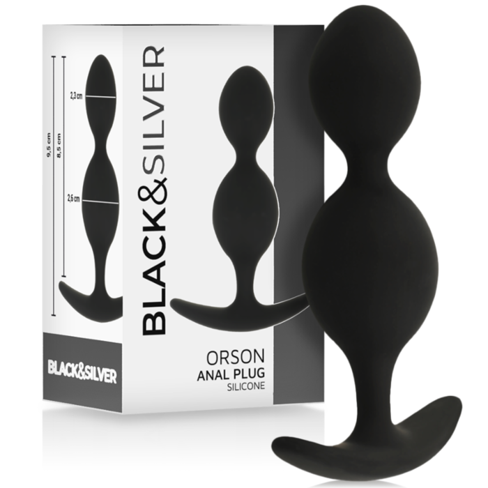 Bolas Anales BLACK&SILVER ORSON Plug en Silicone Bolas Anales BLACK&SILVER ORSON Plug en Silicone