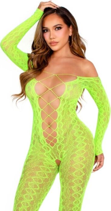 Bodystocking Leg Avenue Serpentine Vert Neón Bodystocking Leg Avenue Serpentine Vert Neón