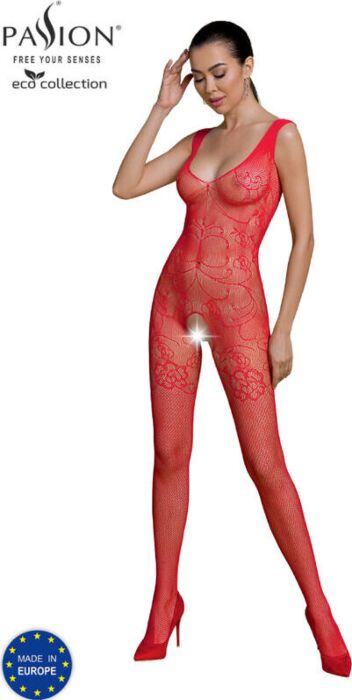 Bodystocking Passion Eco BS012 Rouge Écologique Bodystocking Passion Eco BS012 Rouge Écologique