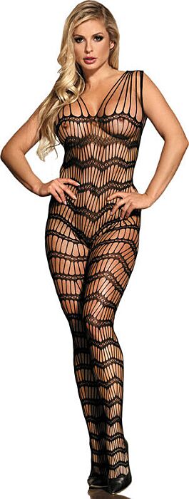 Bodystocking SUBBLIME Crotchless Noir Élégant Bodystocking SUBBLIME Crotchless Noir Élégant