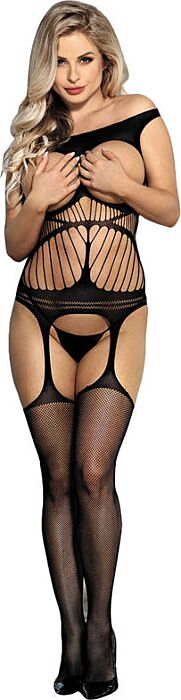 Bodystocking Sublime Crotchless Noir - Audace Sensuelle Bodystocking Sublime Crotchless Noir - Audace Sensuelle