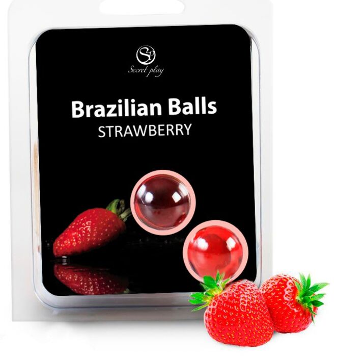 Boules Brazilian Balls SECRETPLAY avec lubrifiant fraise Boules Brazilian Balls SECRETPLAY avec lubrifiant fraise