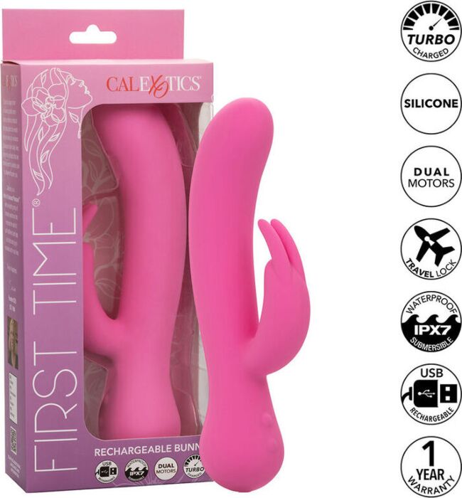 CALEXOTICS - FIRST TIME VIBRADOR RABBIT RECARGABLE ROSA