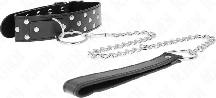 Collier KINK Ajustable Noir 65 cm - Élégance BDSM