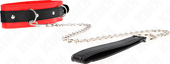 Collier BDSM KINK Rouge 65cm Élégance et Contrôle