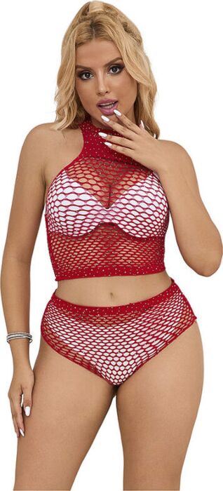 Lingerie Sublime SUBBLIME Set Rejilla Rouge Éblouissant Lingerie Sublime SUBBLIME Set Rejilla Rouge Éblouissant