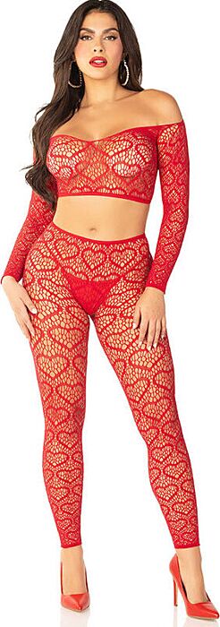 Crop Top Medias Rouge Leg Avenue Style Audacieux
